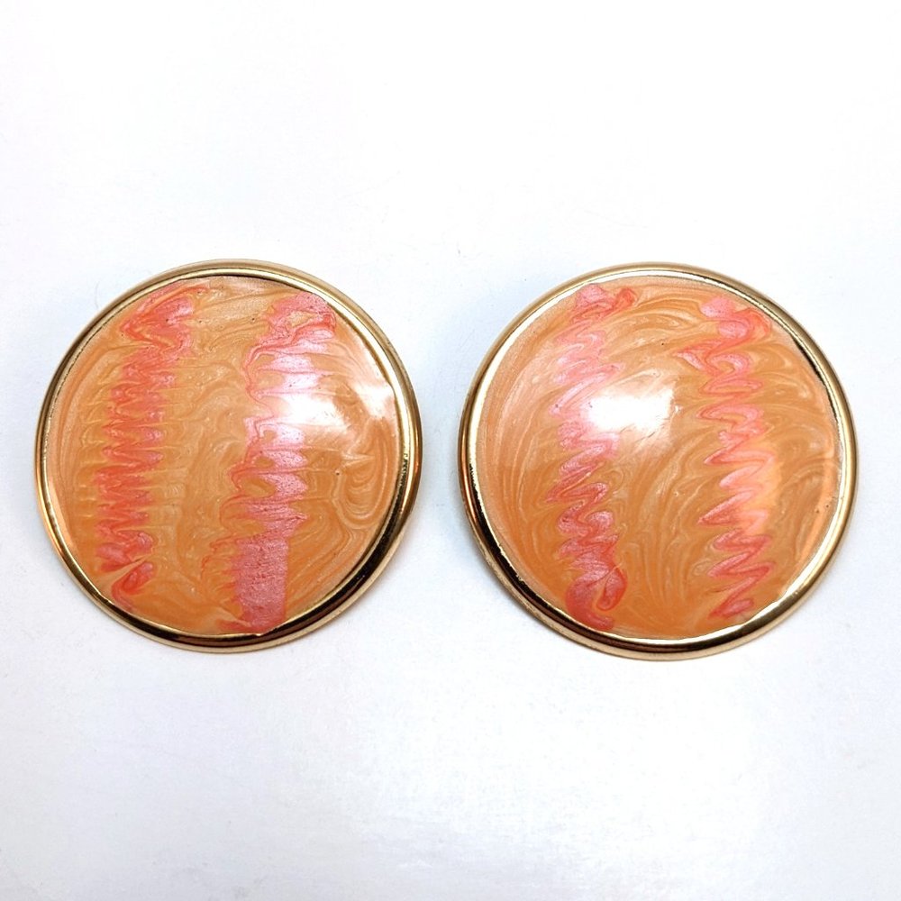 Vintage 90s Tie Dye Big Earrings Boho Groovy Hippie Retro 60s Funky Maximalist